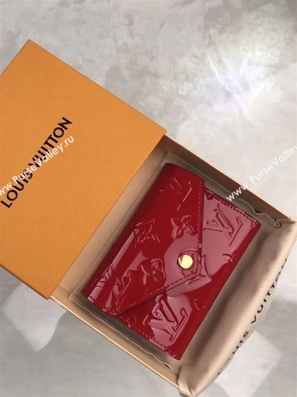 replica M62429 Louis Vuitton LV Victorine Wallet Monogram Vernis Leather Purse Bag Red