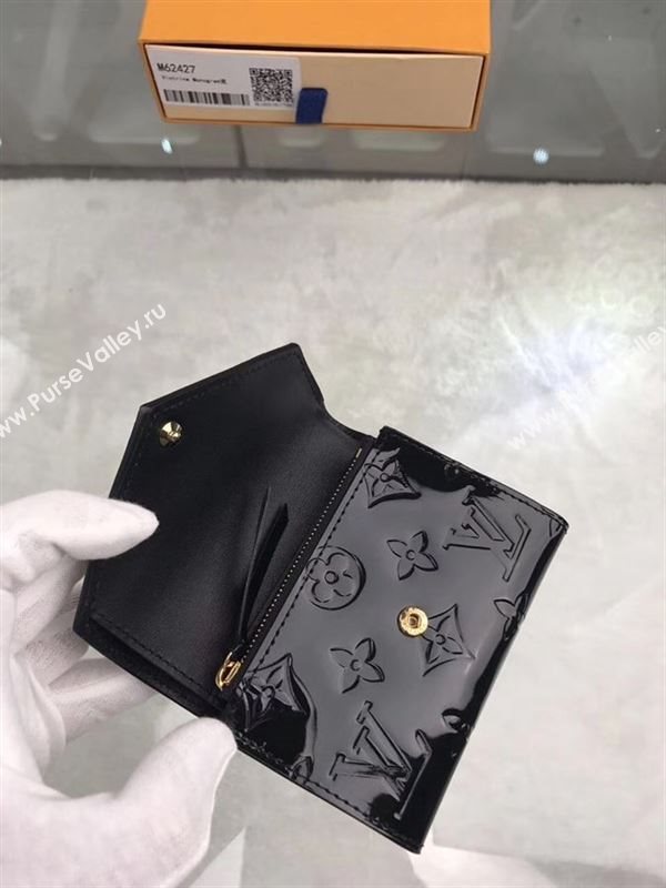 replica M62427 Louis Vuitton LV Victorine Wallet Monogram Vernis Leather Purse Bag Black
