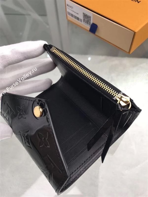 replica M62427 Louis Vuitton LV Victorine Wallet Monogram Vernis Leather Purse Bag Black