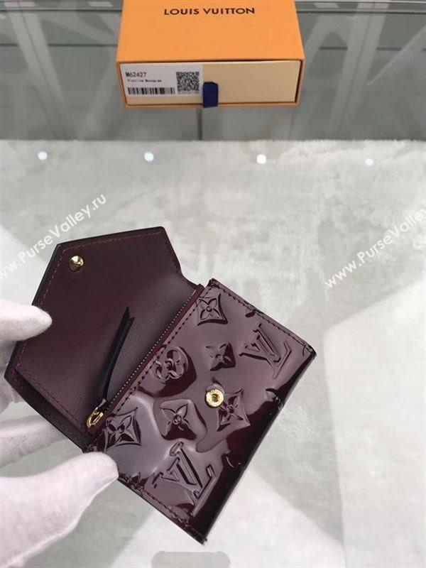 replica M62427 Louis Vuitton LV Victorine Wallet Monogram Vernis Leather Purse Bag Wine
