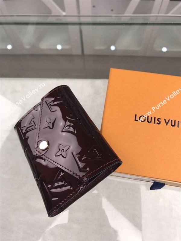 replica M62427 Louis Vuitton LV Victorine Wallet Monogram Vernis Leather Purse Bag Wine
