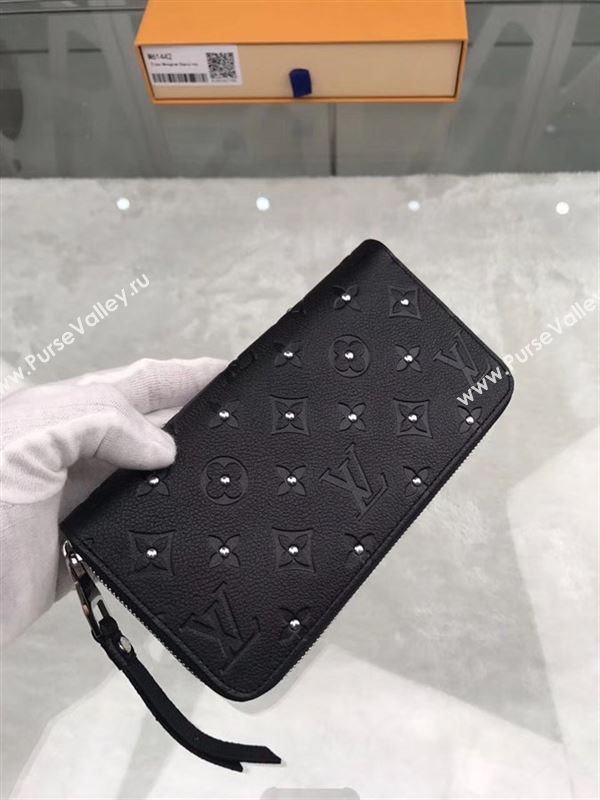 replica M61442 Louis Vuitton LV Zippy Wallet Monogram Leather Purse Bag Black