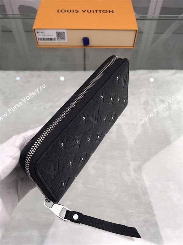 replica M61442 Louis Vuitton LV Zippy Wallet Monogram Leather Purse Bag Black