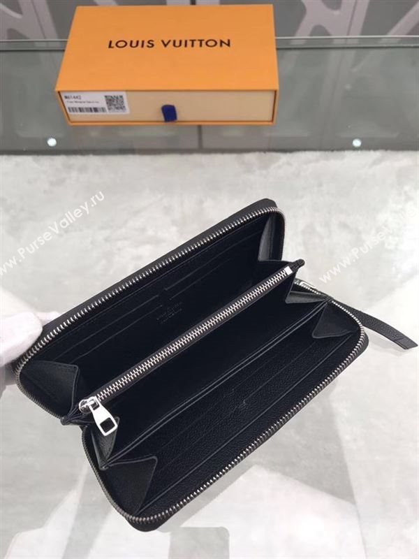 replica M61442 Louis Vuitton LV Zippy Wallet Monogram Leather Purse Bag Black