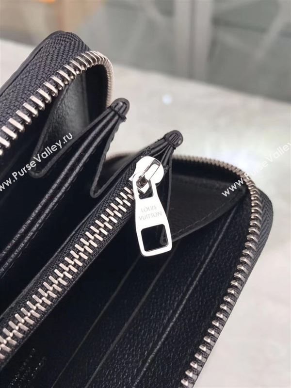 replica M61442 Louis Vuitton LV Zippy Wallet Monogram Leather Purse Bag Black