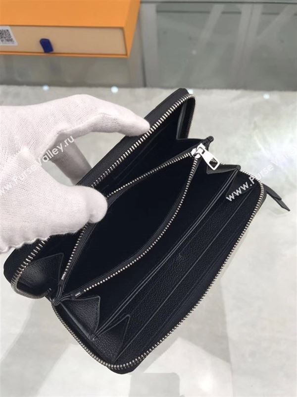 replica M61442 Louis Vuitton LV Zippy Wallet Monogram Leather Purse Bag Black
