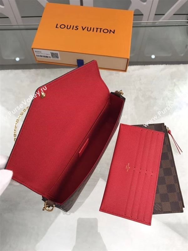 replica N63032 Louis Vuitton LV Pochette Felicie Wallet Clutch Damier Canvas Purse Bag 