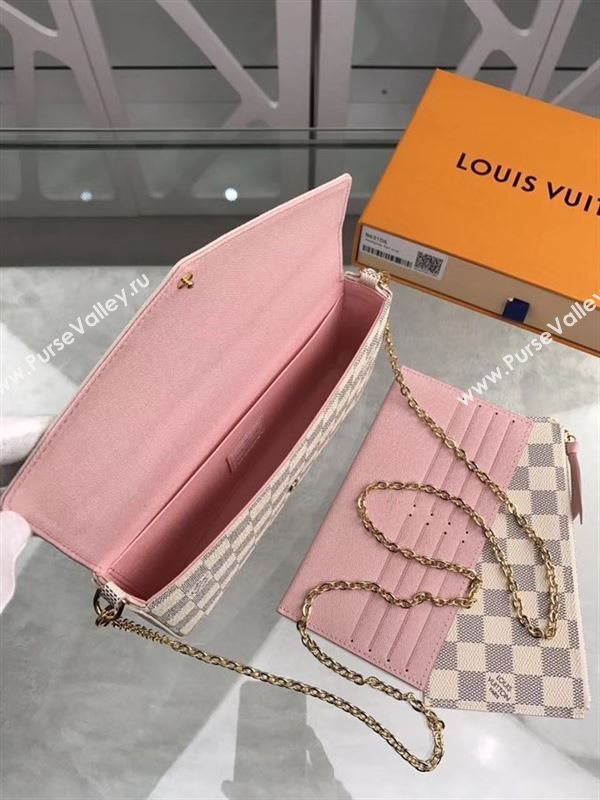 replica N63106 Louis Vuitton LV Pochette Felicie Wallet Clutch Damier Canvas Purse Bag White