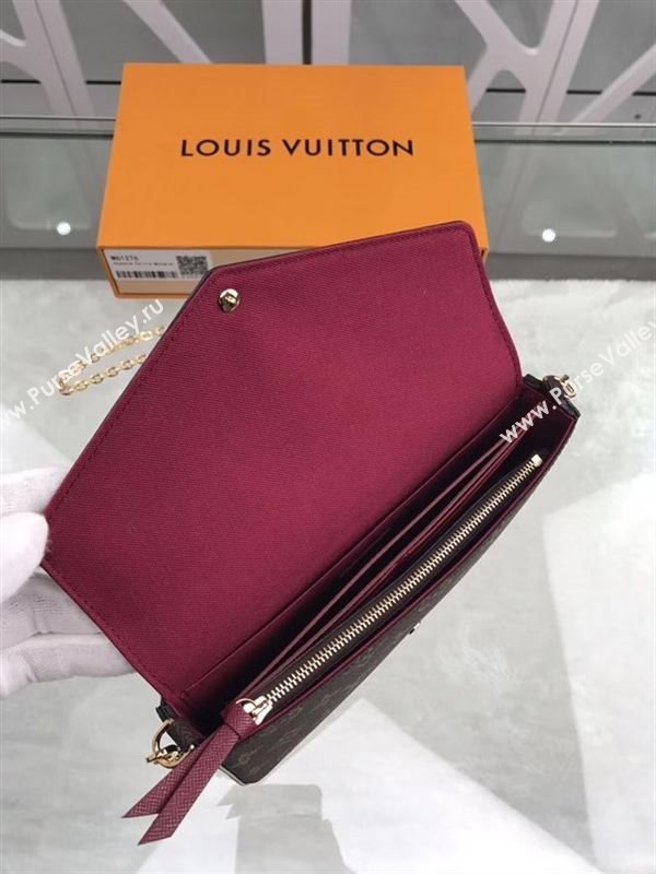 replica M61276 Louis Vuitton LV Pochette Felicie Wallet Clutch Monogram Canvas Purse Bag Brown