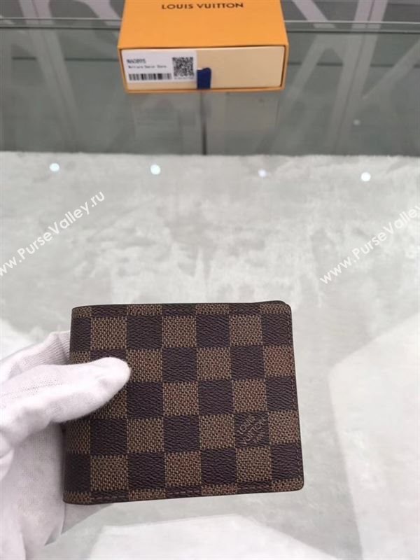 replica N60895 Louis Vuitton LV Multiple Wallet Damier Canvas Purse Bag Coffee