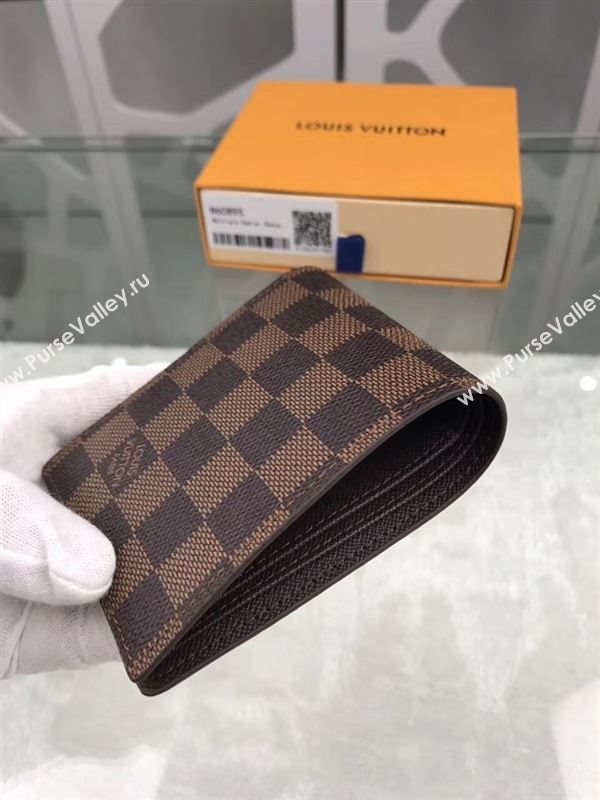replica N60895 Louis Vuitton LV Multiple Wallet Damier Canvas Purse Bag Coffee