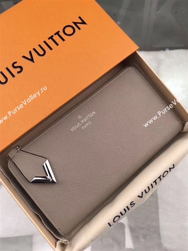 replica M60147 Louis Vuitton LV Comete Wallet Real Leather Purse Bag Apricot