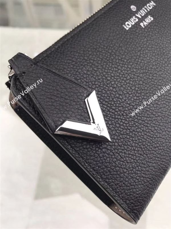 replica M60146 Louis Vuitton LV Comete Wallet Real Leather Purse Bag Black