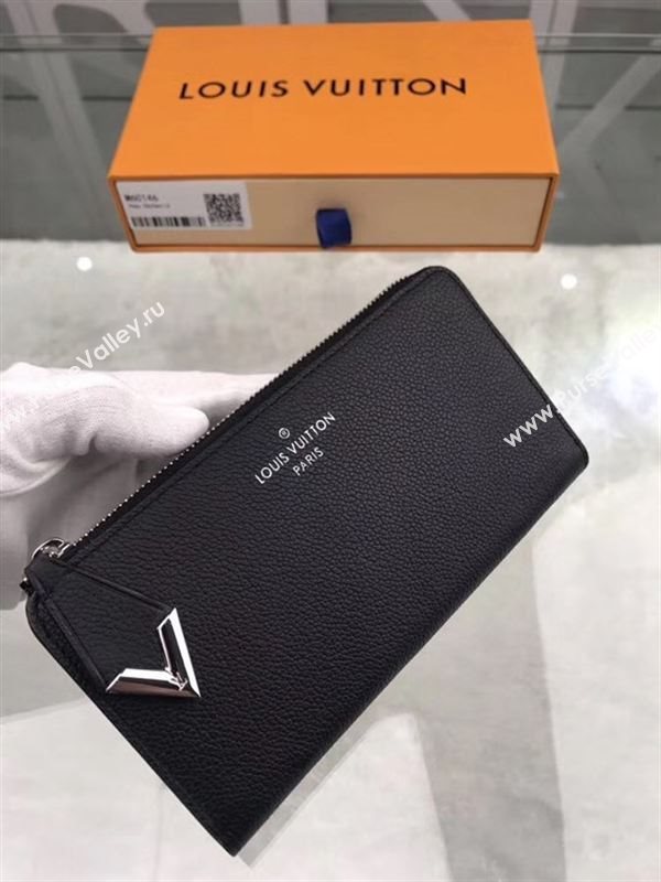 replica M60146 Louis Vuitton LV Comete Wallet Real Leather Purse Bag Black