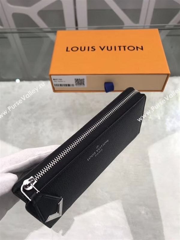 replica M60146 Louis Vuitton LV Comete Wallet Real Leather Purse Bag Black