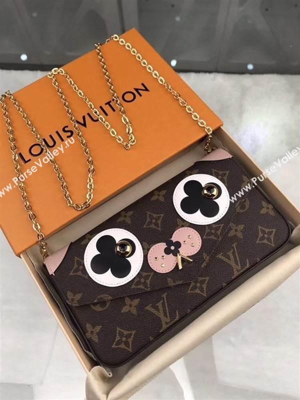 replica M67248 Louis Vuitton LV Pochette Felicie Wallet Clutch Dog Monogram Canvas Purse Bag