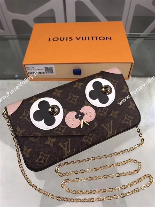 replica M67248 Louis Vuitton LV Pochette Felicie Wallet Clutch Dog Monogram Canvas Purse Bag