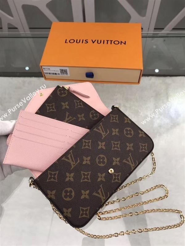 replica M67248 Louis Vuitton LV Pochette Felicie Wallet Clutch Dog Monogram Canvas Purse Bag