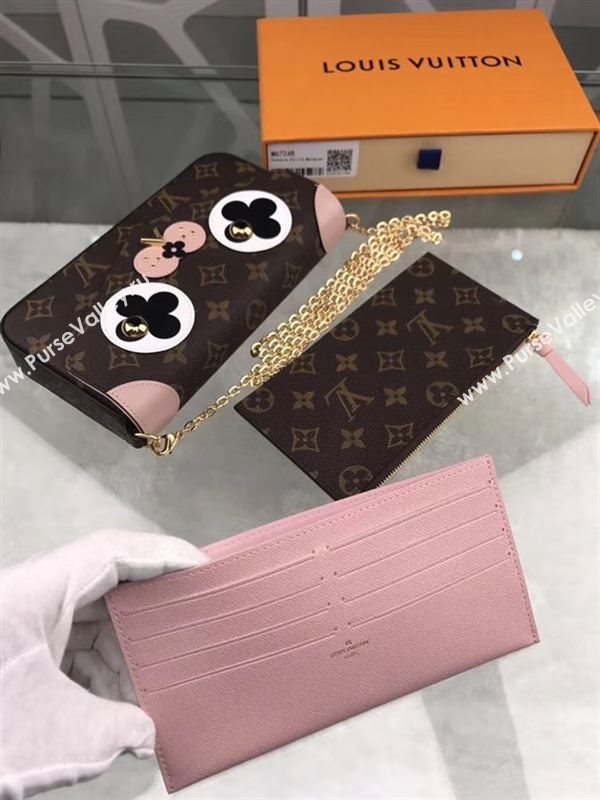 replica M67248 Louis Vuitton LV Pochette Felicie Wallet Clutch Dog Monogram Canvas Purse Bag