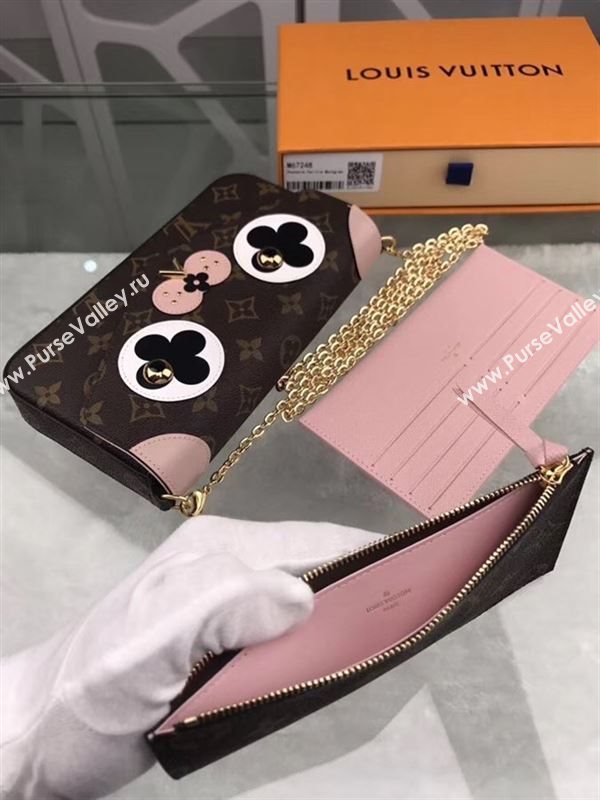 replica M67248 Louis Vuitton LV Pochette Felicie Wallet Clutch Dog Monogram Canvas Purse Bag