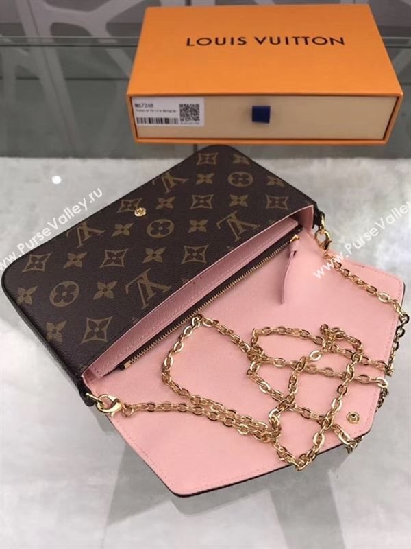 replica M67248 Louis Vuitton LV Pochette Felicie Wallet Clutch Dog Monogram Canvas Purse Bag