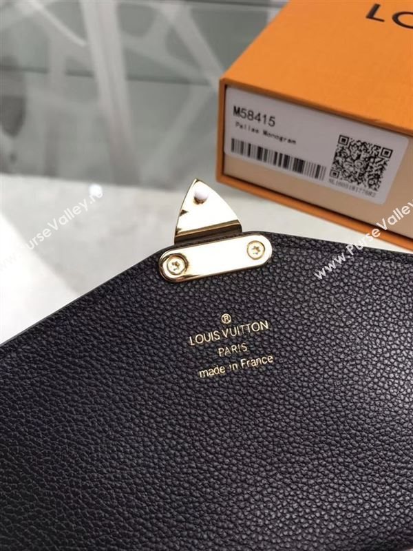 replica M58415 Louis Vuitton LV Pallas Wallet Monogram Canvas Purse Bag Black