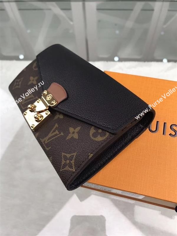 replica M58415 Louis Vuitton LV Pallas Wallet Monogram Canvas Purse Bag Black