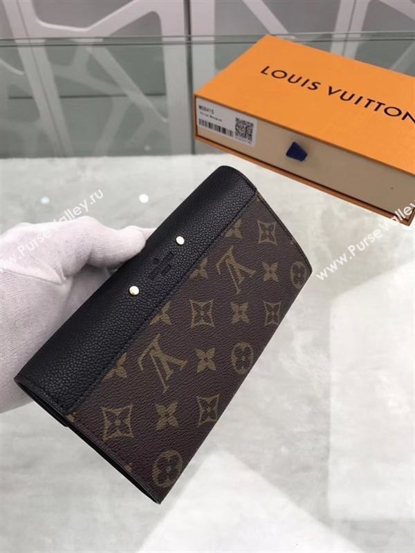 replica M58415 Louis Vuitton LV Pallas Wallet Monogram Canvas Purse Bag Black