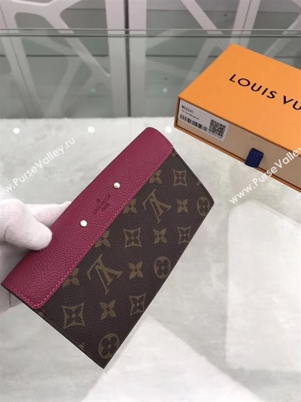 replica M56241 Louis Vuitton LV Pallas Wallet Monogram Canvas Purse Bag Maroon