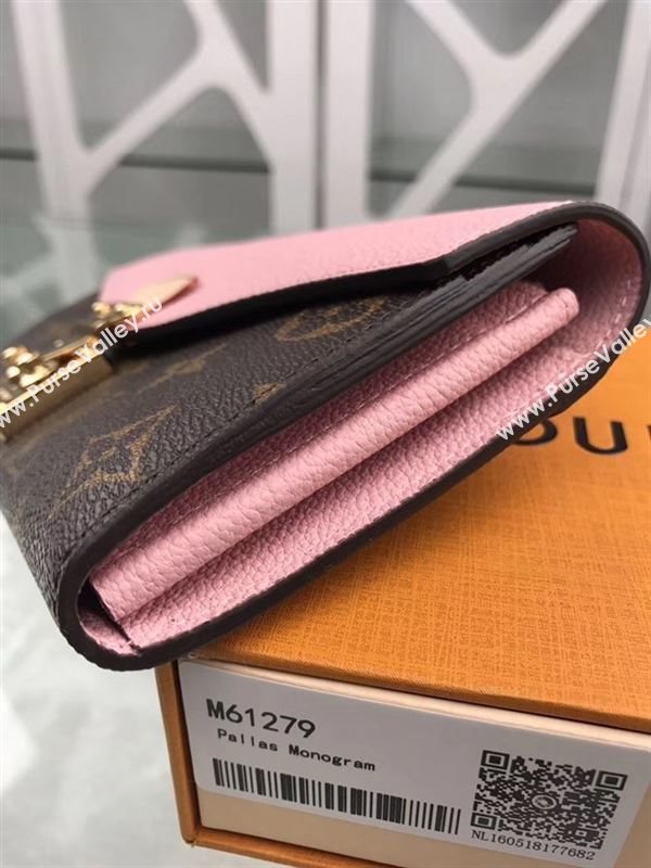 replica M61279 Louis Vuitton LV Pallas Wallet Monogram Canvas Purse Bag Pink