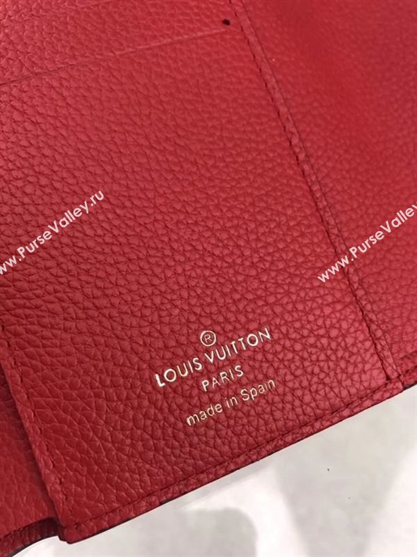 replica M64419 Louis Vuitton LV Double V Compact Wallet Calf Leather Purse Bag Red