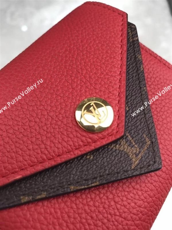 replica M64419 Louis Vuitton LV Double V Compact Wallet Calf Leather Purse Bag Red