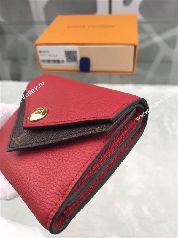 replica M64419 Louis Vuitton LV Double V Compact Wallet Calf Leather Purse Bag Red