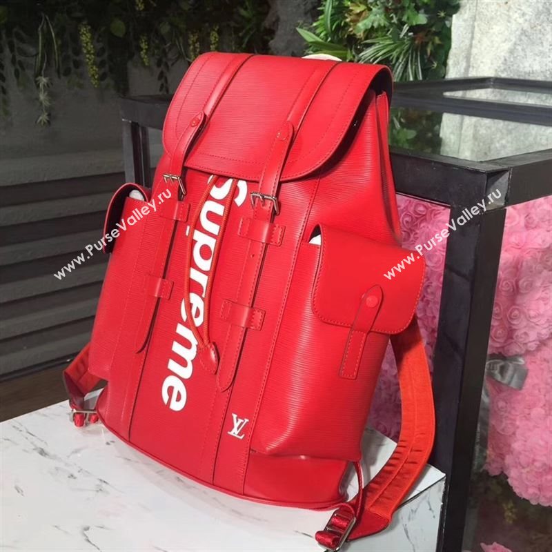 replica LV Louis Vuitton Supreme Christopher PM Backpack Epi Leather Bag M41709 Red