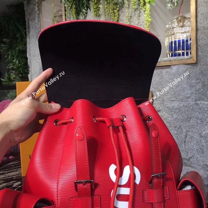 replica LV Louis Vuitton Supreme Christopher PM Backpack Epi Leather Bag M41709 Red