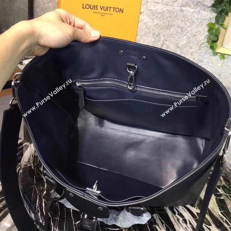 replica LV Louis Vuitton Pernelle Handbag Real Leather Bag M54778 Black