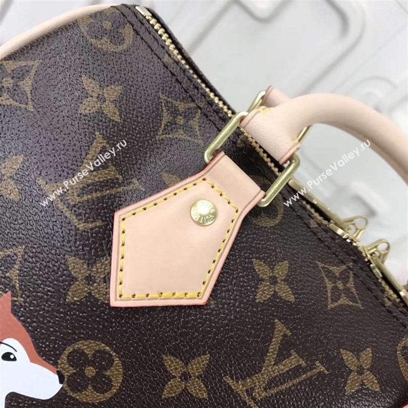 replica LV Louis Vuitton Speedy 25 Handbag Monogram Dog Limited Bag M41113 Brown