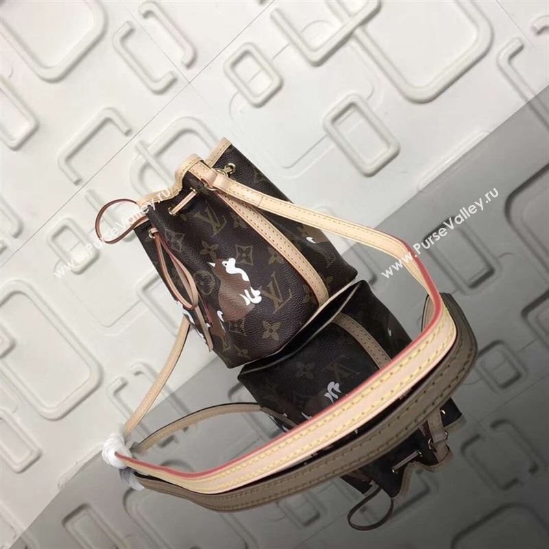replica LV Louis Vuitton Nano Noe Bucket Handbag Monogram Dog Shoulder Bag M41346 Brown