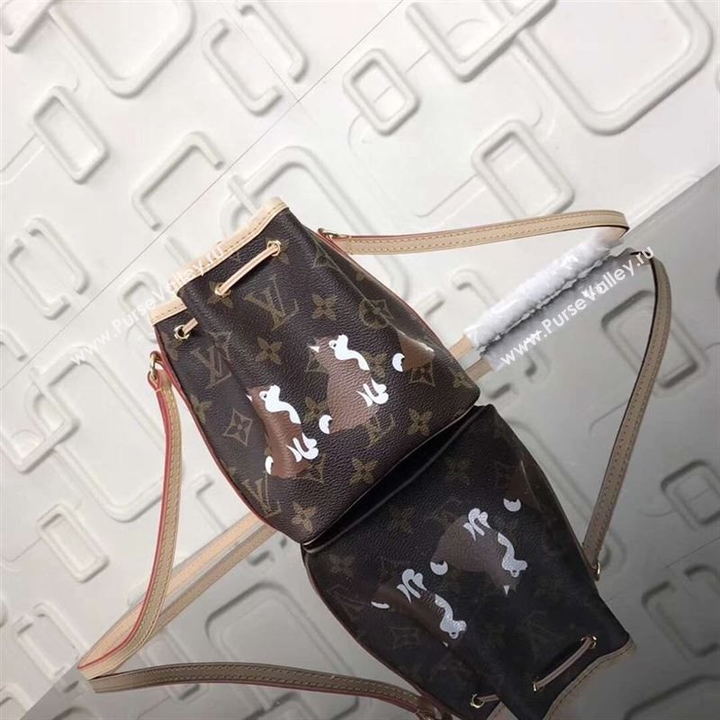 replica LV Louis Vuitton Nano Noe Bucket Handbag Monogram Dog Shoulder Bag M41346 Brown