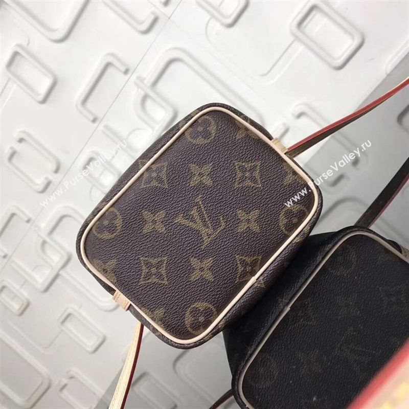 replica LV Louis Vuitton Nano Noe Bucket Handbag Monogram Dog Shoulder Bag M41346 Brown