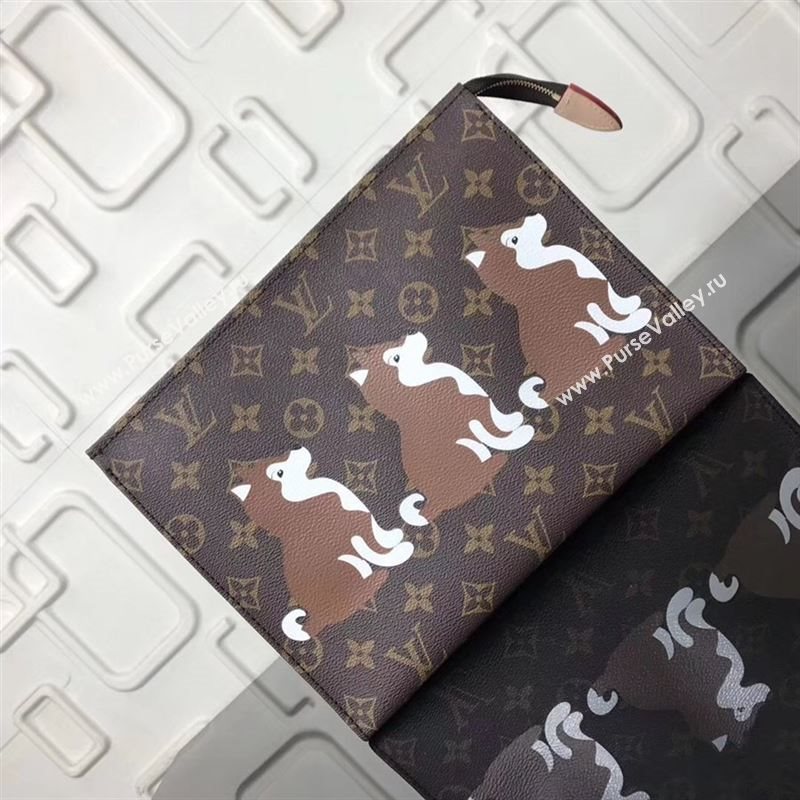 replica Louis Vuitton LV Monogram Dog Clutch Bag Handbag M47542 Brown