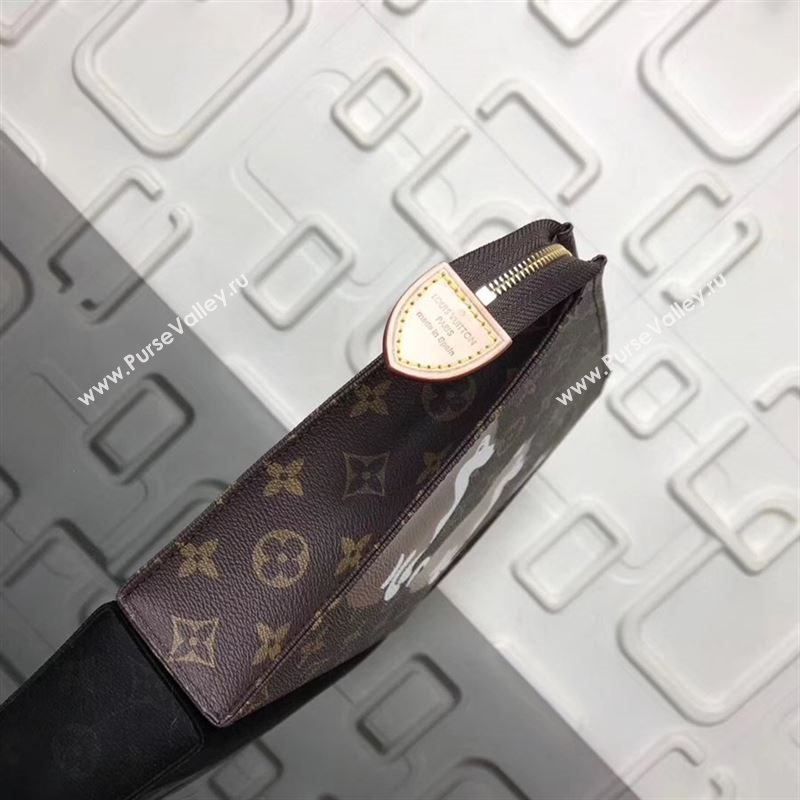 replica Louis Vuitton LV Monogram Dog Clutch Bag Handbag M47542 Brown