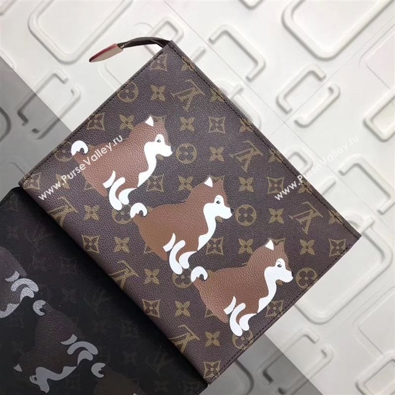 replica Louis Vuitton LV Monogram Dog Clutch Bag Handbag M47542 Brown