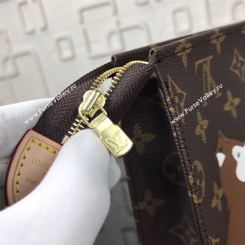 replica Louis Vuitton LV Monogram Dog Clutch Bag Handbag M47542 Brown