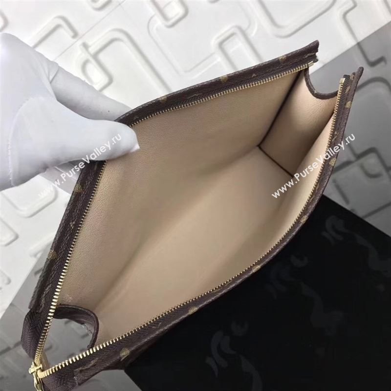 replica Louis Vuitton LV Monogram Dog Clutch Bag Handbag M47542 Brown