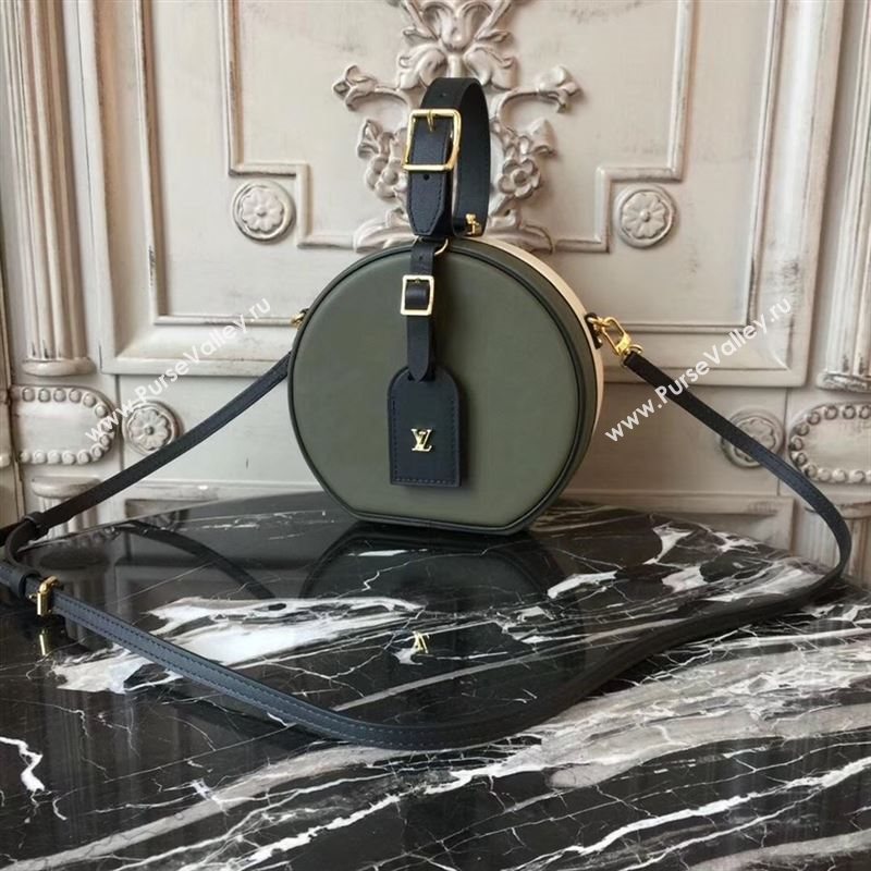 replica Louis Vuitton LV Petite Boite Chapeau Handbag Real Leather Shoulder Bag M43514 Green