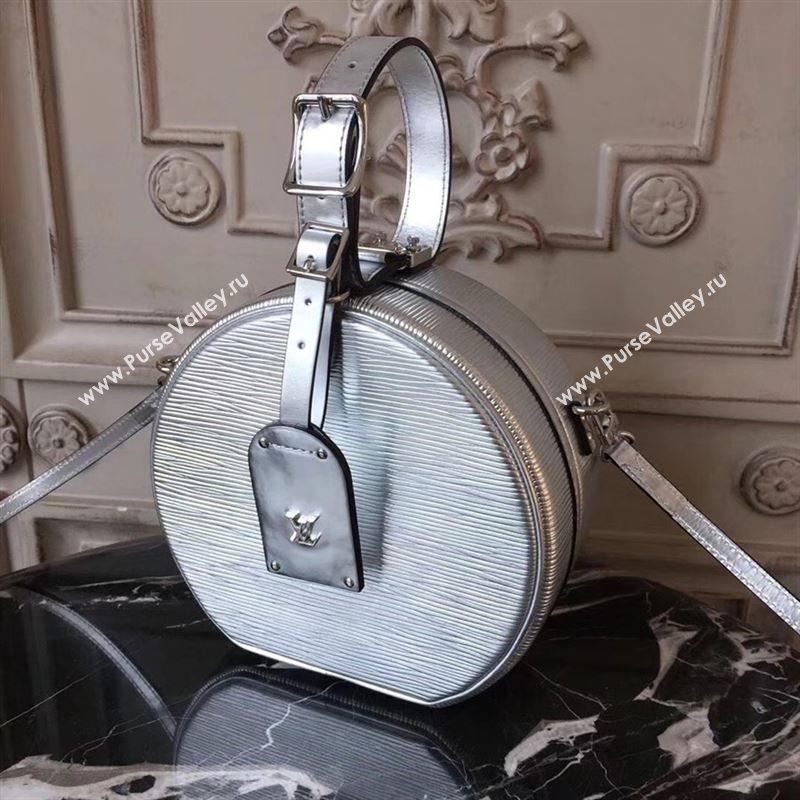 replica Louis Vuitton LV Petite Boite Chapeau Handbag Epi Leather Shoulder Bag M43514 Silver