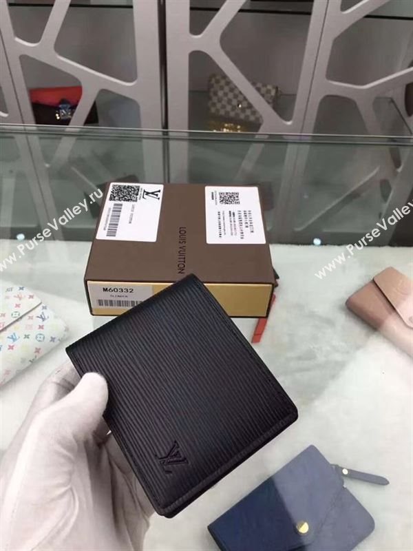 replica M60332 Louis Vuitton LV Slender Wallet Epi Leather Purse Bag Black