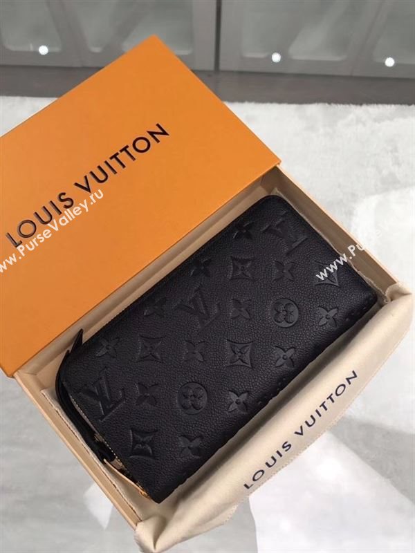 replica M60571 Louis Vuitton LV Zippy Wallet Monogram Leather Purse Bag Black