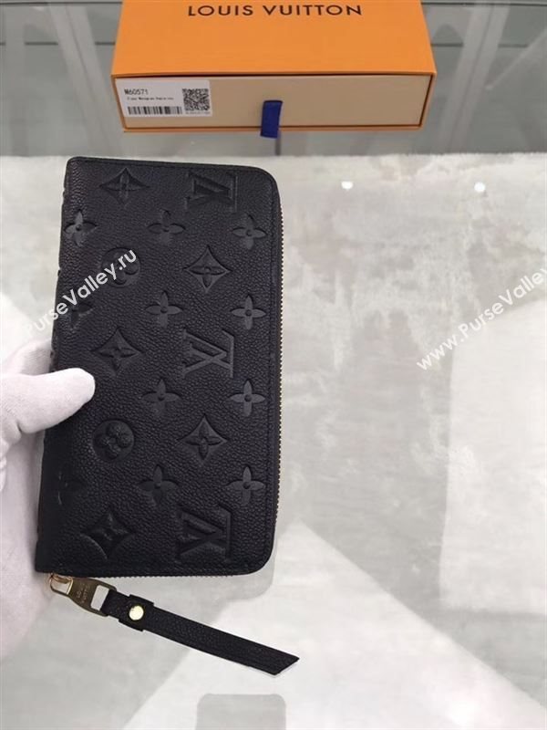 replica M60571 Louis Vuitton LV Zippy Wallet Monogram Leather Purse Bag Black